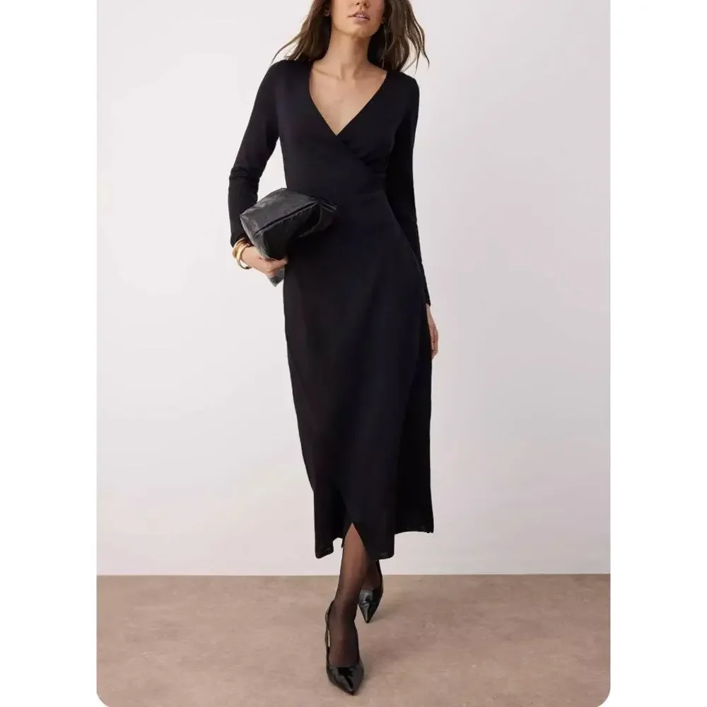 Max Mara Long Sleeve Midi Dress Black - Picture 2 of 11